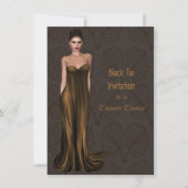 Black Stropdas Invitation for Dance & Dinner Kaart (Voorkant)