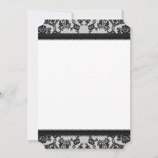 Black Stropdas Lace en Bow Birthday Party Kaart (Achterkant)