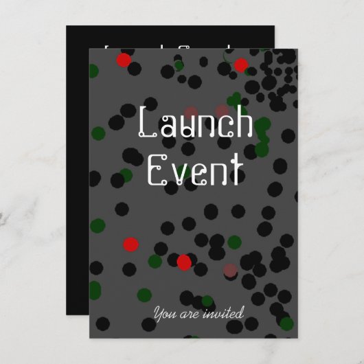 Black Stropdas Launch Event party Kaart (Voorkant / Achterkant)