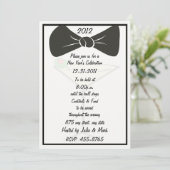 Black Stropdas Nieuwjaarsuitnodiging Kaart (Staand voorkant)