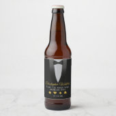 Black Stropdas Poker Night vrijgezellenfeest Bier Etiket (Voorkant)