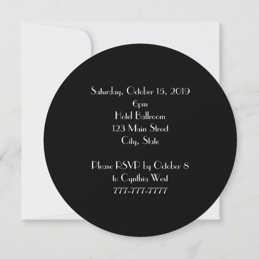 Black Stropdas Tuxedo 50th Birthday Invitations Kaart (Achterkant)