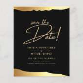 Black Stropdas Wedding Gold Foil Script Elegant Ev (Voorkant)