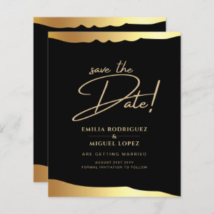 Black Stropdas Wedding Gold Foil Script Elegant Ev