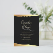 Black Stropdas Wedding Gold Foil Script Elegant Ev (Staand voorkant)