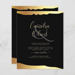 Black Stropdas Wedding Gold Foil Script Elegant Ev