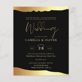 Black Stropdas Wedding Gold Foil Script Elegant Ev