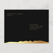 Black Stropdas Wedding Gold Foil Script Elegant Ev Briefkaart (Achterkant)