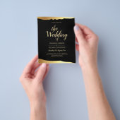 Black Stropdas Wedding Gold Foil Script Elegant Ev Flyer (Hand)