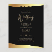 Black Stropdas Wedding Gold Foil Script Elegant Ev Flyer (Voorkant)