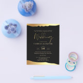 Black Stropdas Wedding Gold Foil Script Elegant Ev Flyer (Enkel)