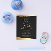 Black Stropdas Wedding Gold Foil Script Elegant Ev Flyer (Enkel)