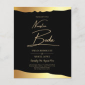 Black Stropdas Wedding Gold Foil Script Elegant Ev Flyer (Voorkant)
