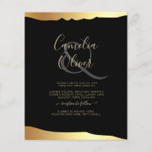 Black Stropdas Wedding Gold Foil Script Elegant Ev