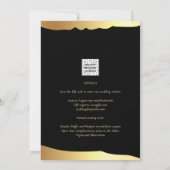 Black Stropdas Wedding Gold Foil Script Elegant Ev Kaart (Achterkant)