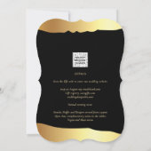 Black Stropdas Wedding Gold Foil Script Elegant Ev Kaart (Achterkant)