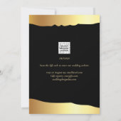 Black Stropdas Wedding Gold Foil Script Elegant Ev Kaart (Achterkant)