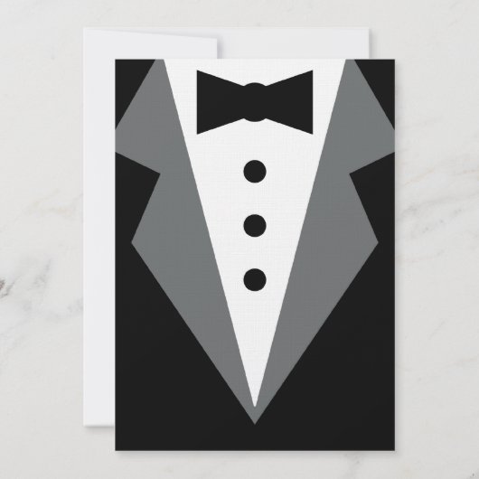 Black Stropdas Wedding Kaart (Achterkant)