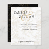 Black Stropdas Wedding Theme  Gold Damask (Voorkant / Achterkant)
