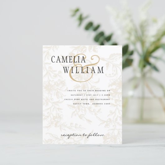 Black Stropdas Wedding Theme  Gold Damask (Staand voorkant)