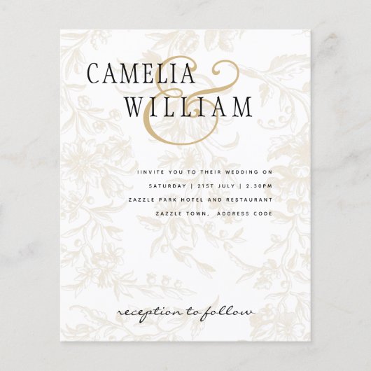 Black Stropdas Wedding Theme  Gold Damask (Voorkant)