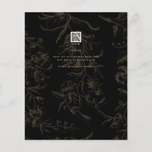 Black Stropdas Wedding Theme  Gold Damask (Achterkant)