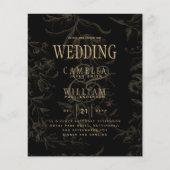 Black Stropdas Wedding Theme  Gold Damask (Voorkant)