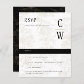 Black Stropdas Wedding Theme  Gold Damask (Voorkant / Achterkant)