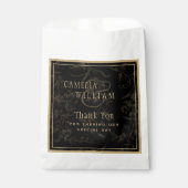 Black Stropdas Wedding Theme  Gold Damask Bedankzakje (Voorkant)