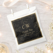 Black Stropdas Wedding Theme Gold Damask Bedankzakje (Geknipt)