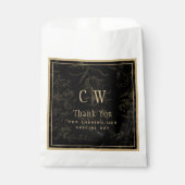 Black Stropdas Wedding Theme  Gold Damask Bedankzakje (Voorkant)