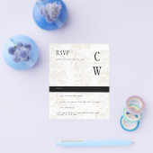 Black Stropdas Wedding Theme  Gold Damask Flyer (Enkel)