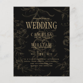 Black Stropdas Wedding Theme  Gold Damask Flyer