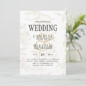 Black Stropdas Wedding Theme  Gold Damask Kaart (Staand voorkant)