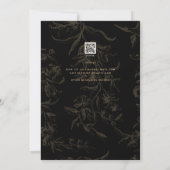Black Stropdas Wedding Theme  Gold Damask Kaart (Achterkant)