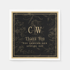 Black Stropdas Wedding Theme  Gold Damask Servet