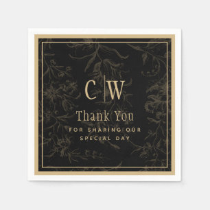 Black Stropdas Wedding Theme  Gold Damask Servet