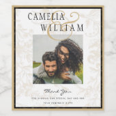 Black Stropdas Wedding Theme  Gold Damask Wijn Etiket (Enkel label)