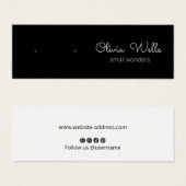 Black Stud Script oorbel houder Mini Visitekaartjes (Voorkant /achterkant)