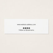 Black Stud Script oorbel houder Mini Visitekaartjes (Achterkant)