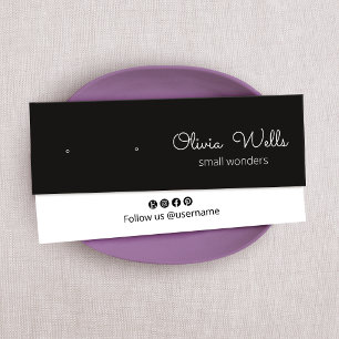Black Stud Script oorbel houder Mini Visitekaartjes