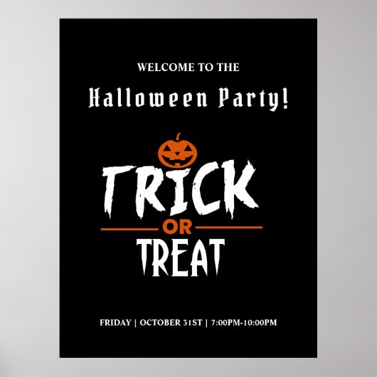 Black Stylish Halloween Party Poster (Voorkant)