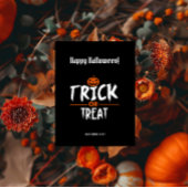 Black Stylish Happy Halloween Briefkaart