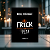 Black Stylish Happy Halloween Briefkaart