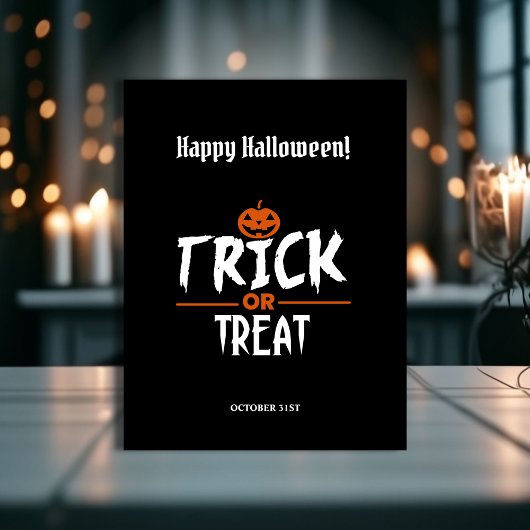 Black Stylish Happy Halloween Briefkaart