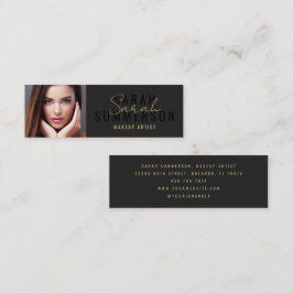 Black Stylish Makeup Artist Beauty Salon Photo Mini Visitekaartje