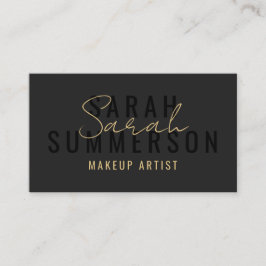 Black Stylish Makeup Artist Beauty Salon Visitekaartje