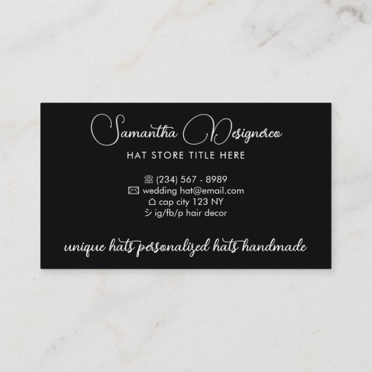 Black Stylist Hair Accessoires Wedding Pet Visitekaartje (Achterkant)
