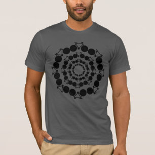 black stylized bikes in circles t-shirt