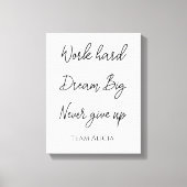 Black Success Quote Kantoor Motivatie werkplek Canvas Afdruk (Voorkant)